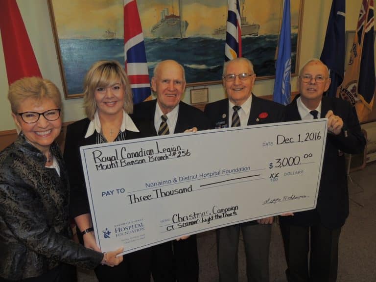 Royal Canadian Legion #256 generously give $3,000 for first annual Christmas Campaign