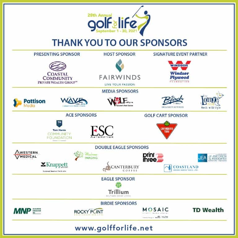 Golf for Life Sponsors